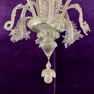 INCREDIBLE!! Clear Glass Antique Murano Chandelier - SOLD