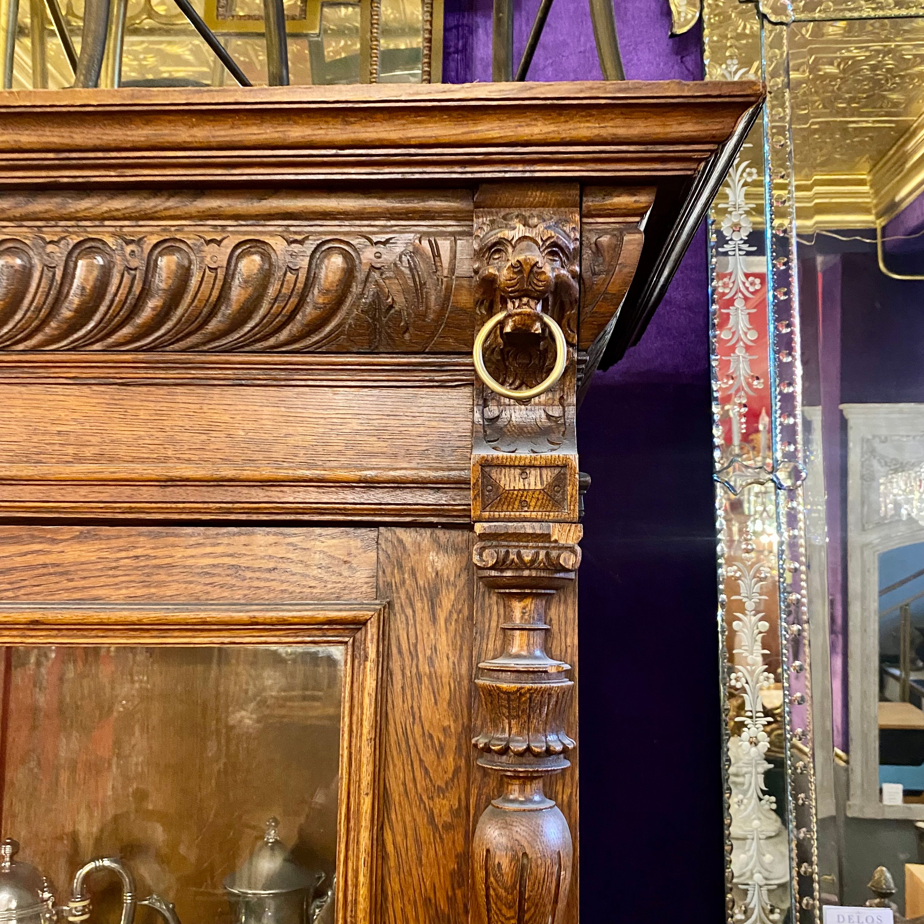 Antique Oak Display Cabinet