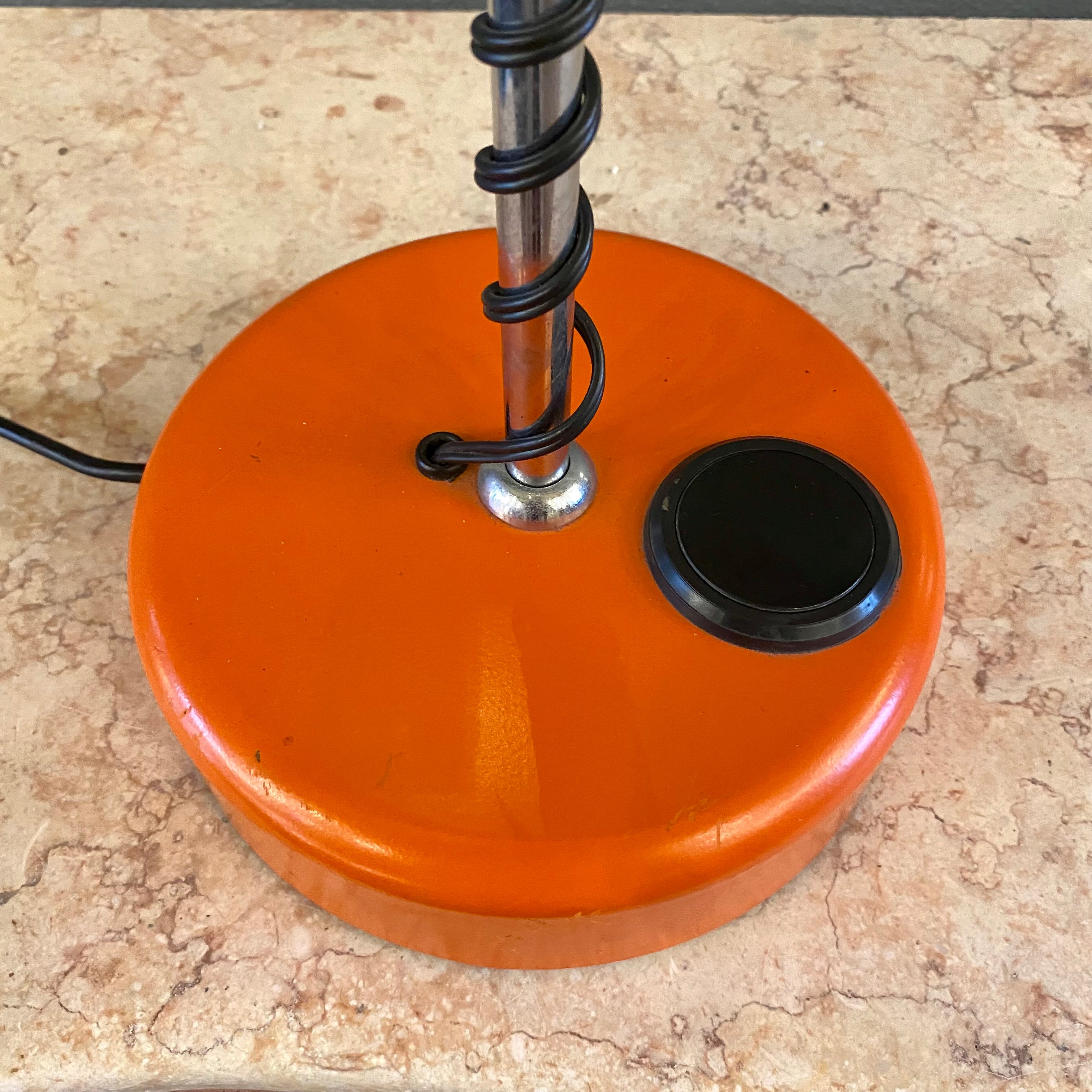 Orange Mid Century Chrome Desk Lamp - SOLD