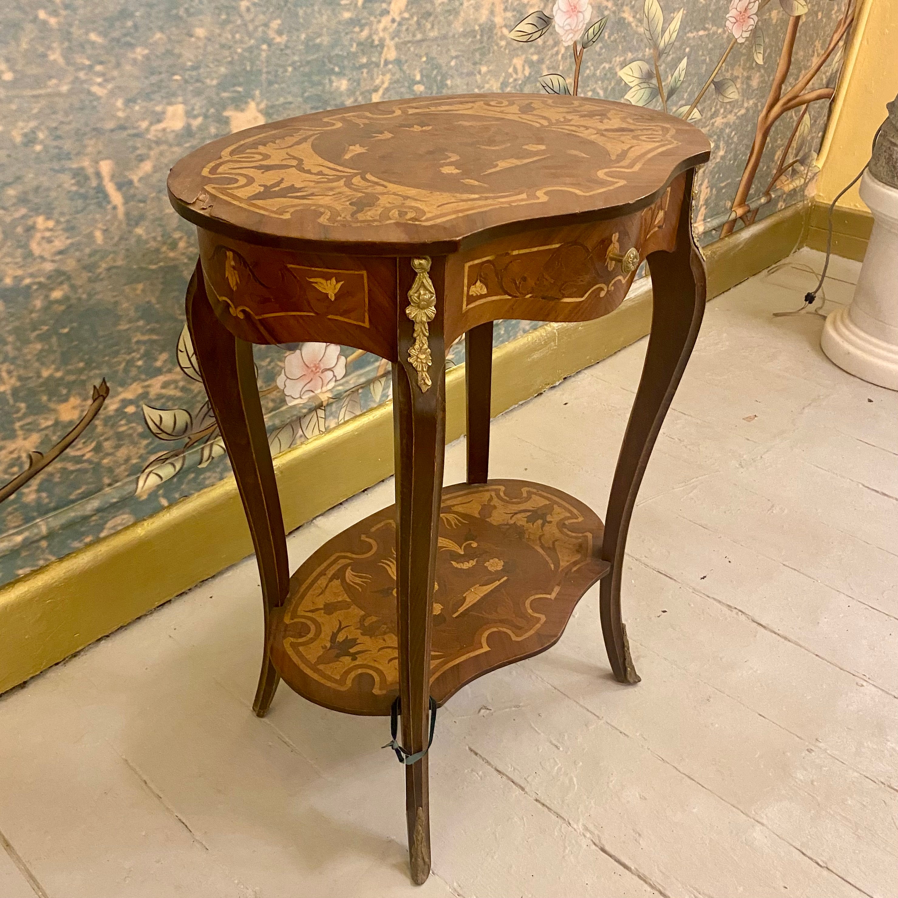 French Style Inlaid Pedestal - SOLD