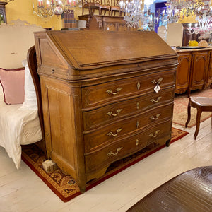 Antique Oak Writing Bureau with Brass Handles - SOLD