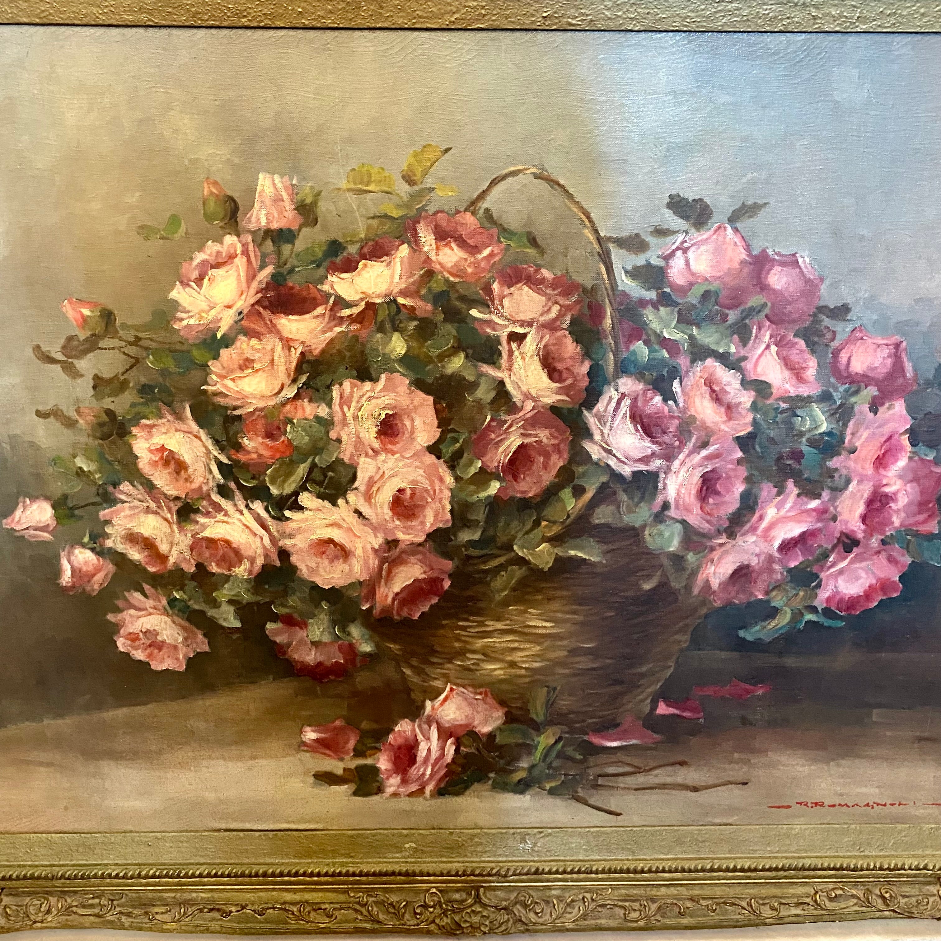 Still Life of Roses by R. Romagnoli - SOLD