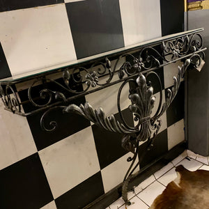 A Wrought Iron Console