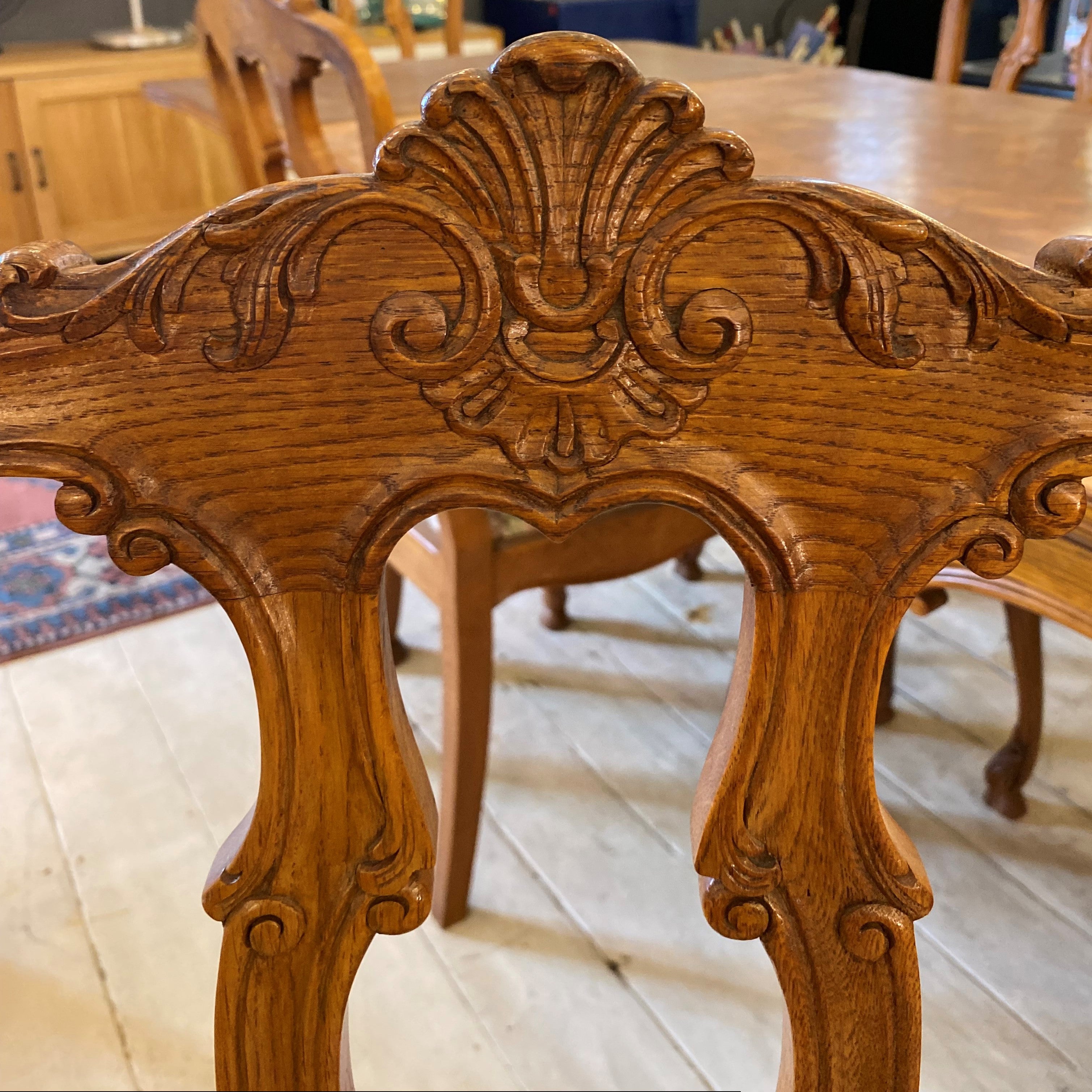 Antique French Oak Dining Chairs (Six) - SOLD