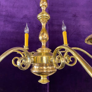 An Antique Polished Brass French Chandelier