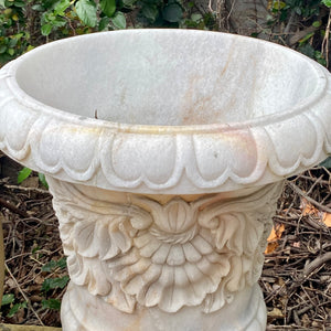 Elegant White Marble Urns - SOLD