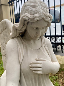 Magnificent White Marble Angel Statue - SOLD