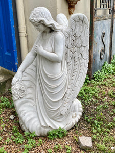 Magnificent White Marble Angel Statue - SOLD