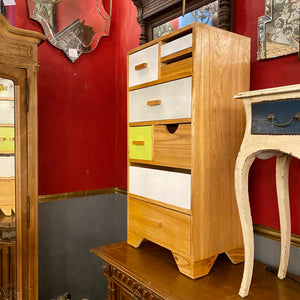 White & Yellow Retro Style Chest of Drawers