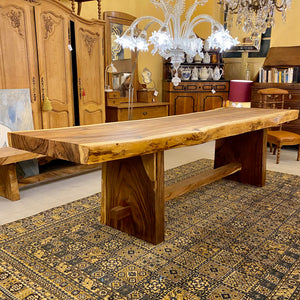 Large White Cedar Wood Dining Table - SOLD