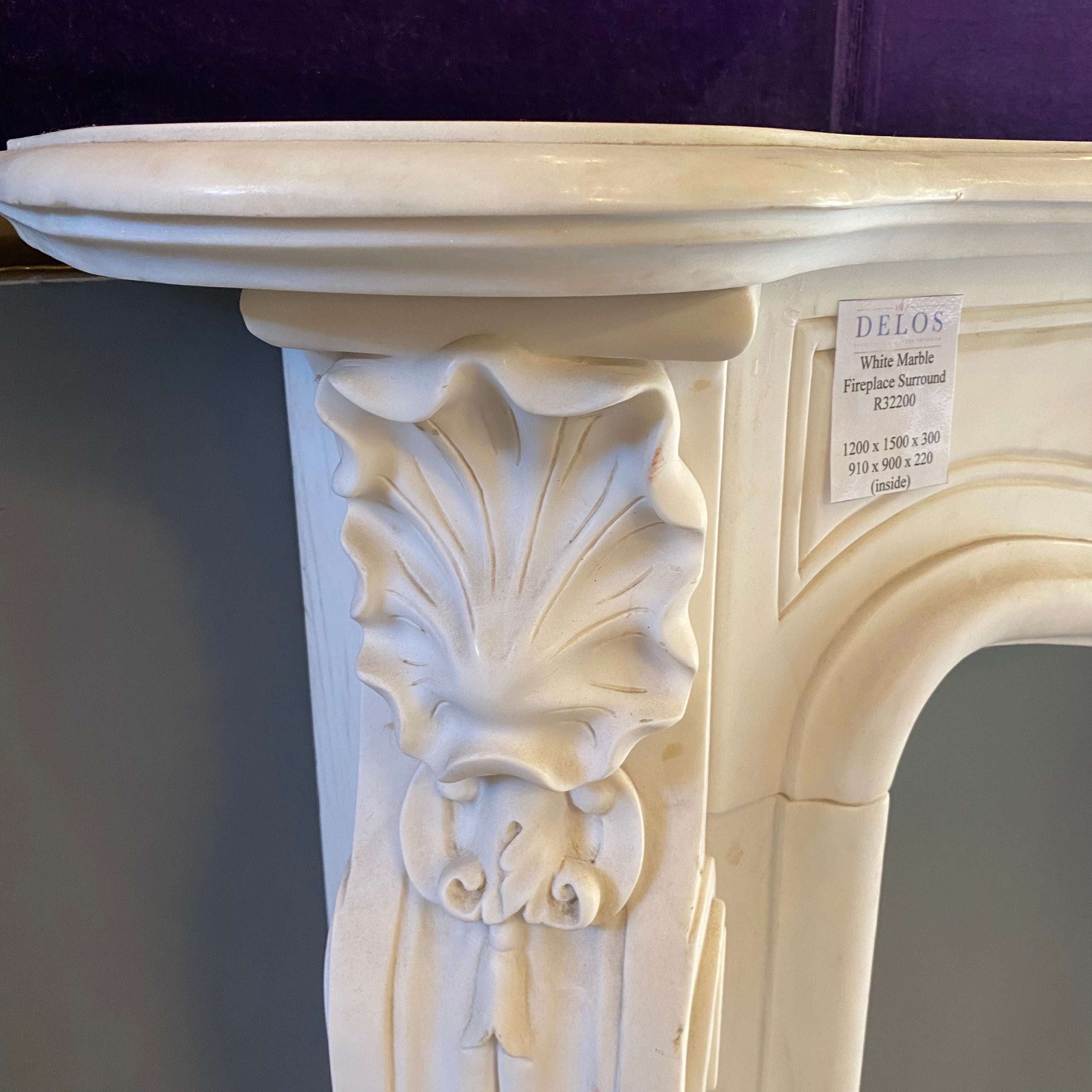 Classic White Marble Fire Surround - SOLD