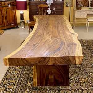 Large White Cedar Wood Dining Table - SOLD