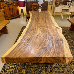 Large White Cedar Wood Dining Table - SOLD