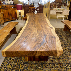 Large White Cedar Wood Dining Table - SOLD