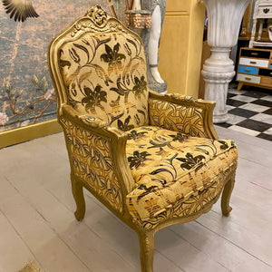 Gold French Style Salon Armchair - SOLD