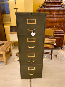 Vintage Filing Cabinet with Brass Handles - SOLD