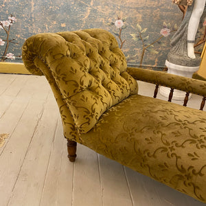 Antique Velvet Chaise Lounge - SOLD