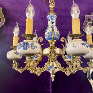 Unusual Antique Delft Chandelier - SOLD