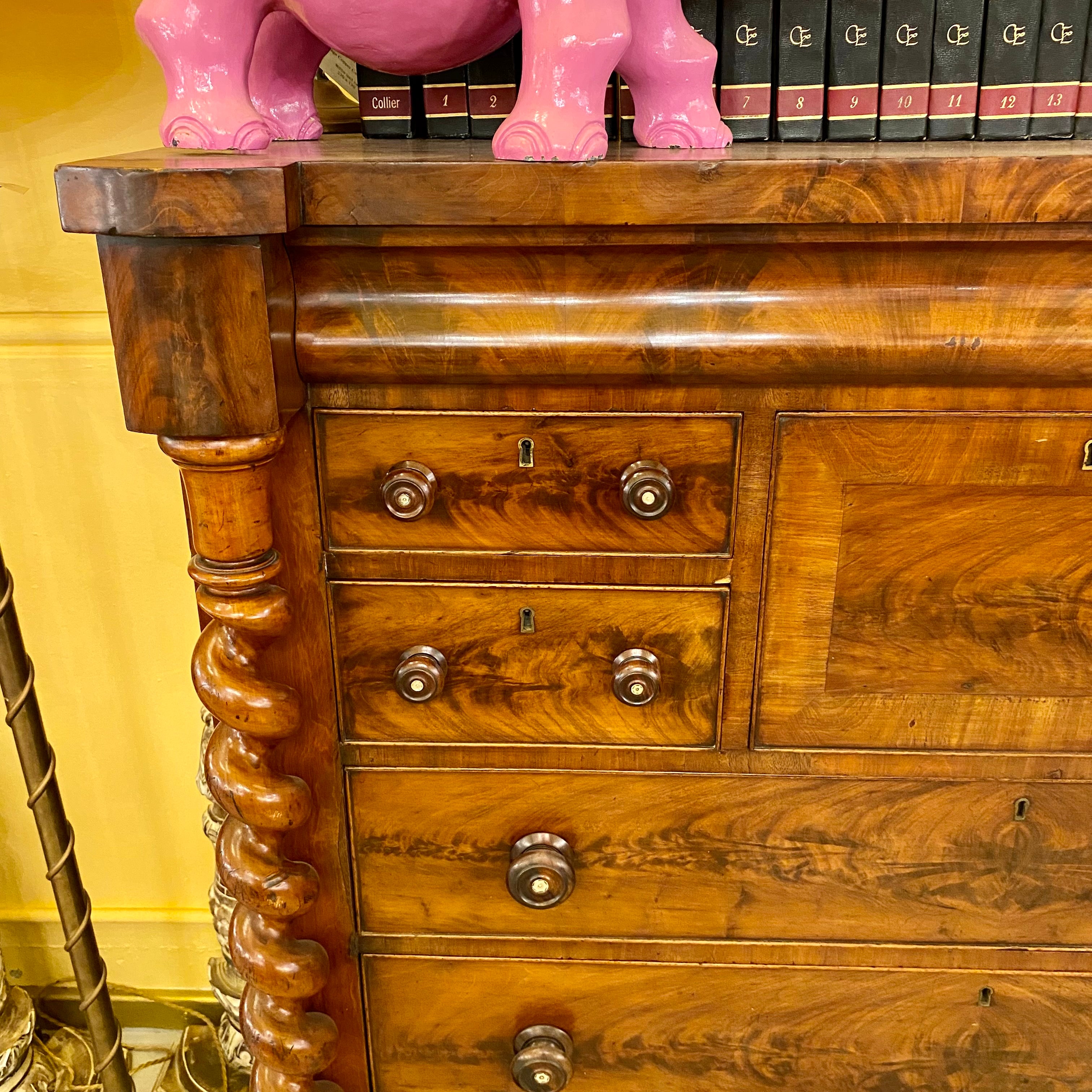 Antique Flame Mahogany Chest of Drawers - SOLD