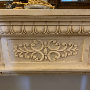 Hand Carved Creme Marble Fire Surround - SOLD