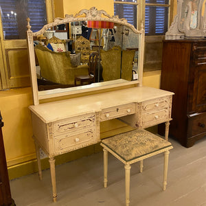 Vintage Distressed Dressing Table with Stool - SOLD