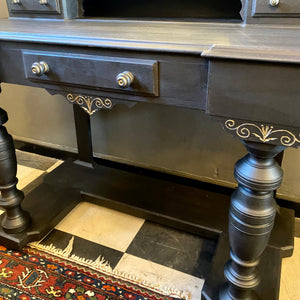 Victorian Dressing Table Painted in a Matte Charcoal Finish - SOLD