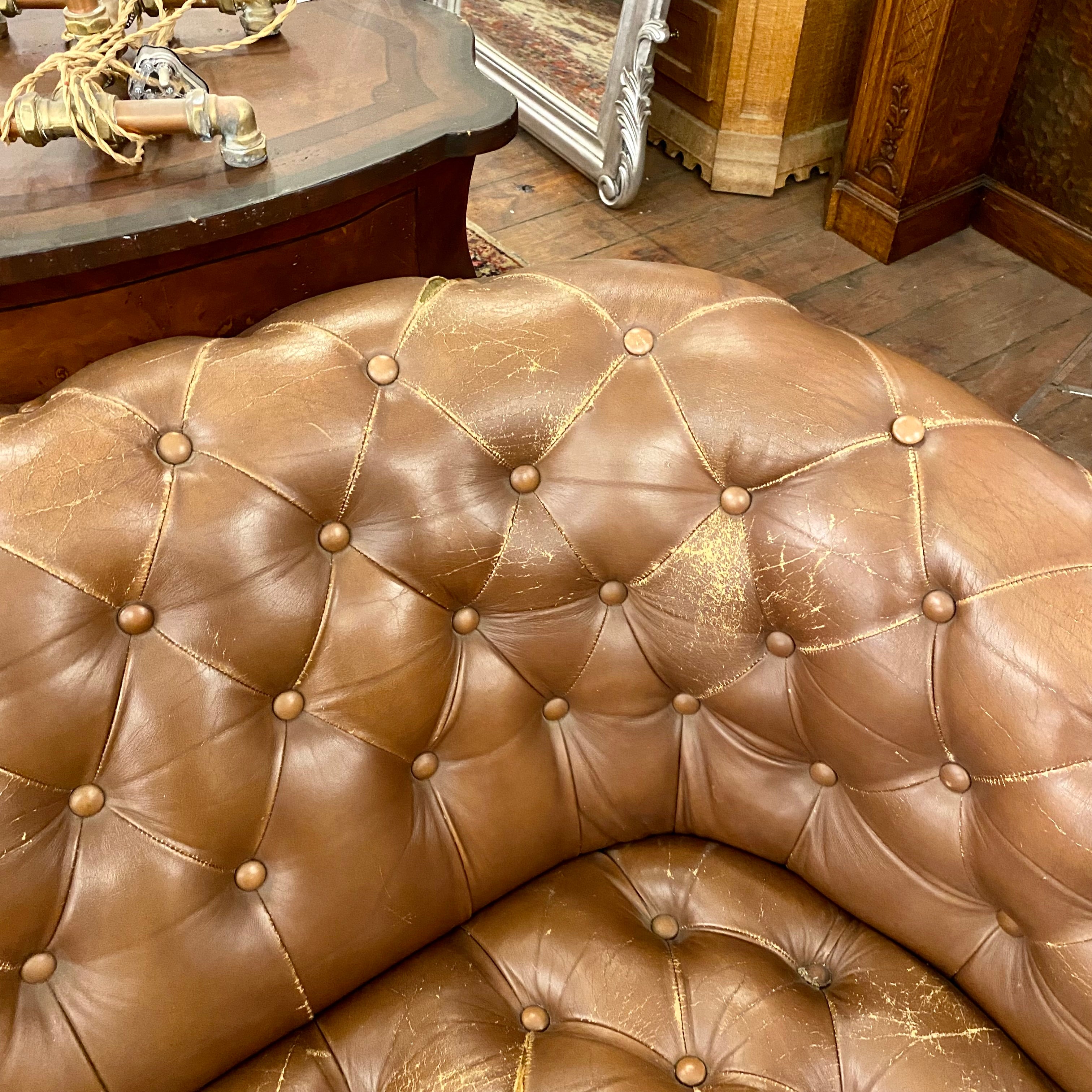 1930's Vintage Leather Chesterfield - SOLD