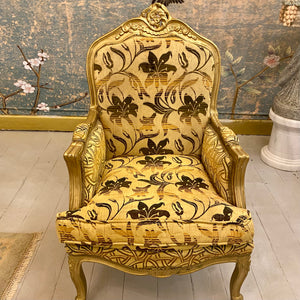 Gold French Style Salon Armchair - SOLD