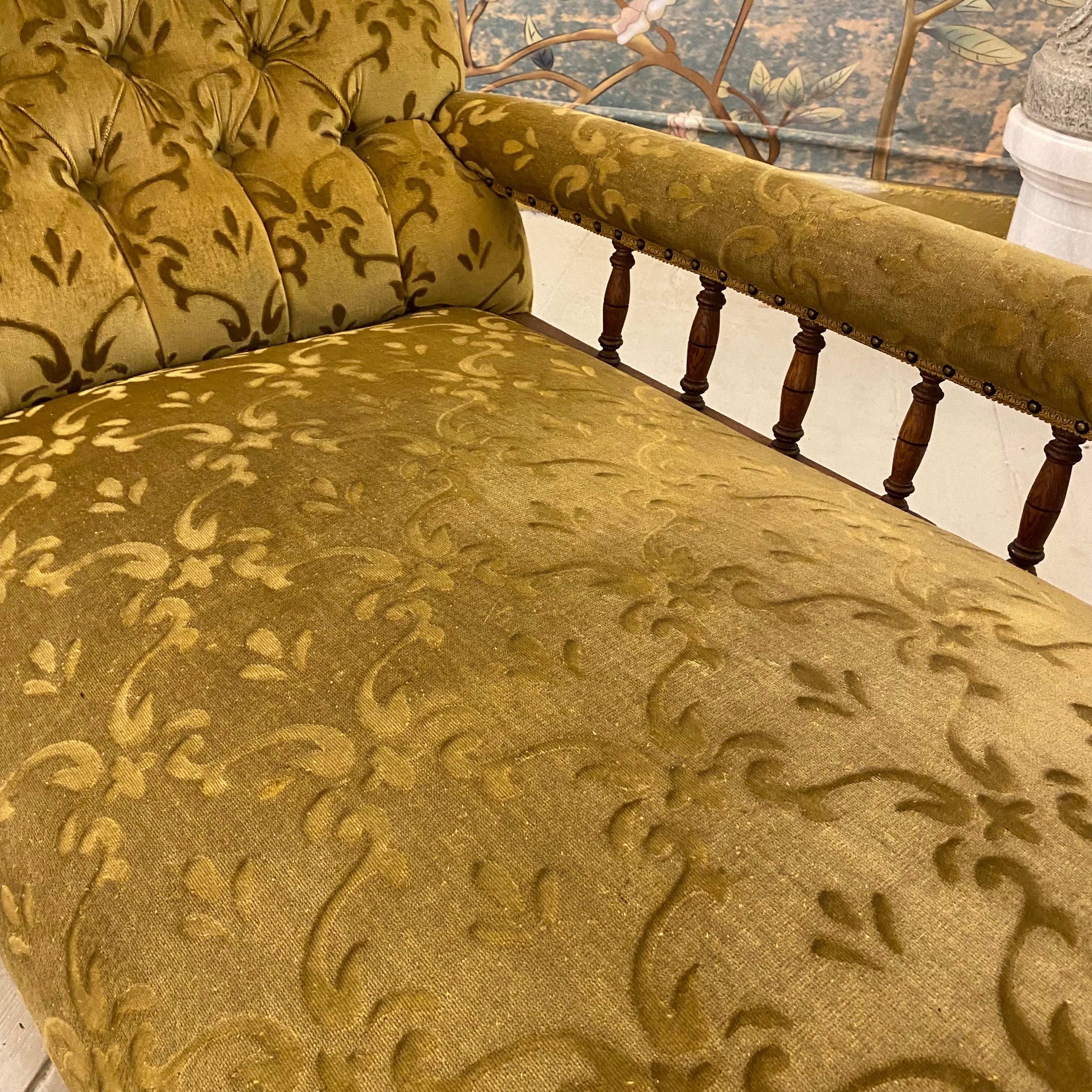 Antique Velvet Chaise Lounge - SOLD