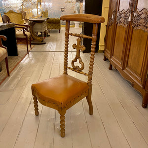 Set of Antique Oak & Leather Chairs