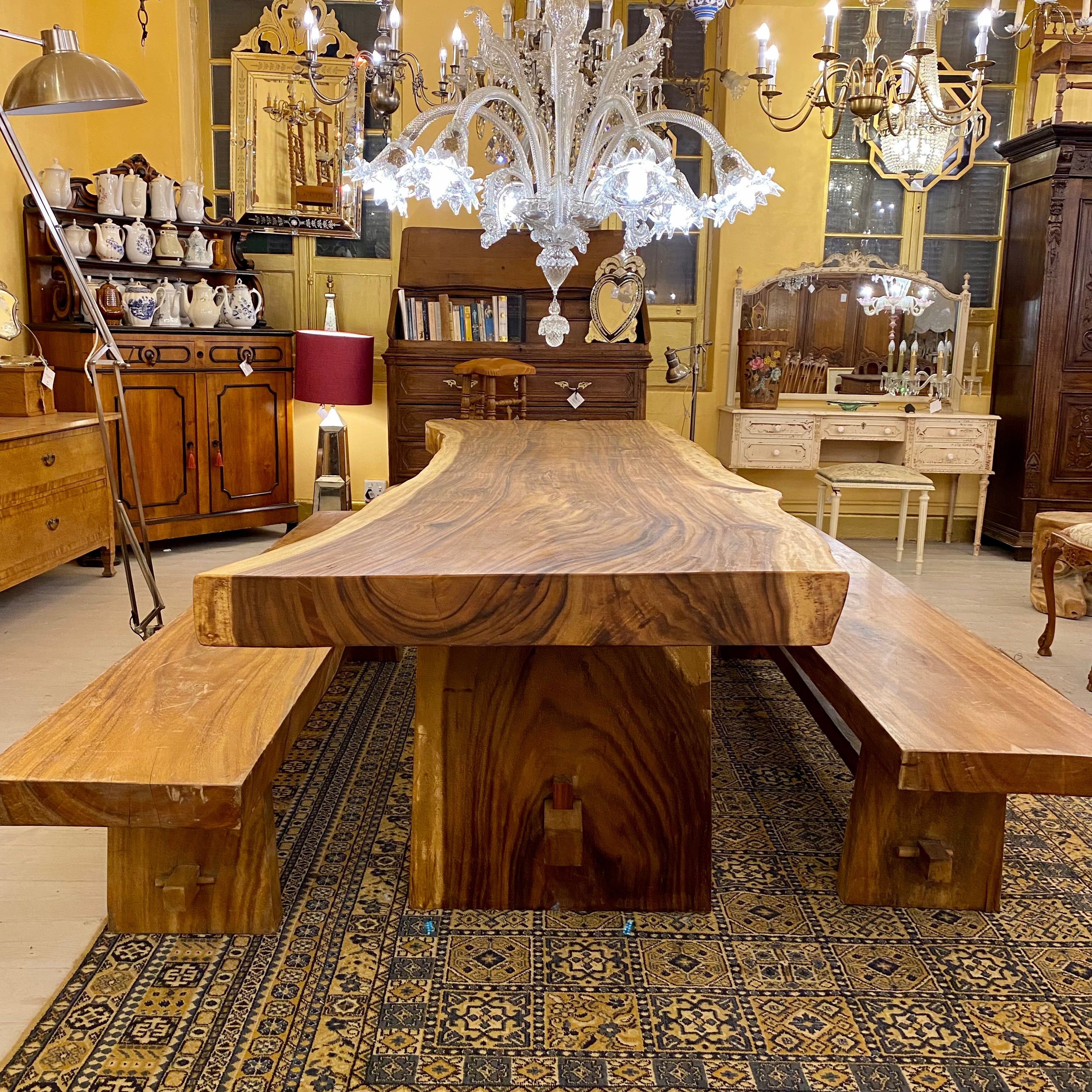 Large White Cedar Wood Dining Table - SOLD