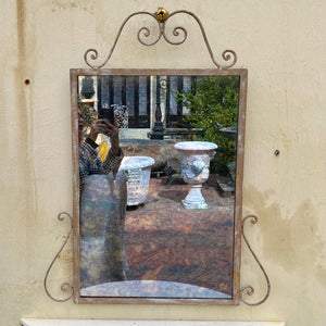 Aged Wrought Iron Mirror - SOLD