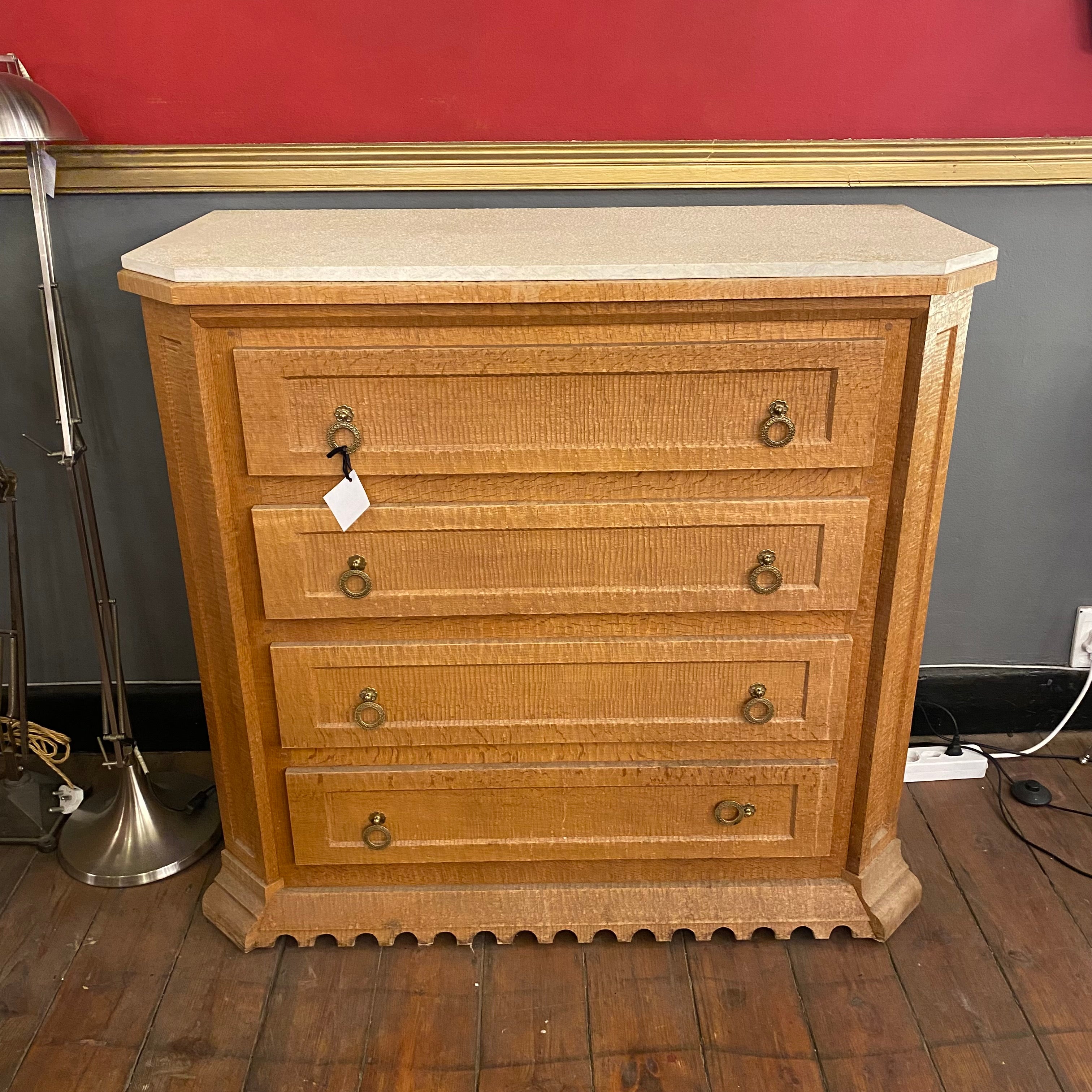 Antique Maple Chest of Drawers with Marble Top