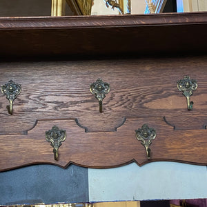 Antique Oak Coat Rack - SOLD