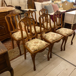 Antique French Oak Dining Chairs (Six) - SOLD