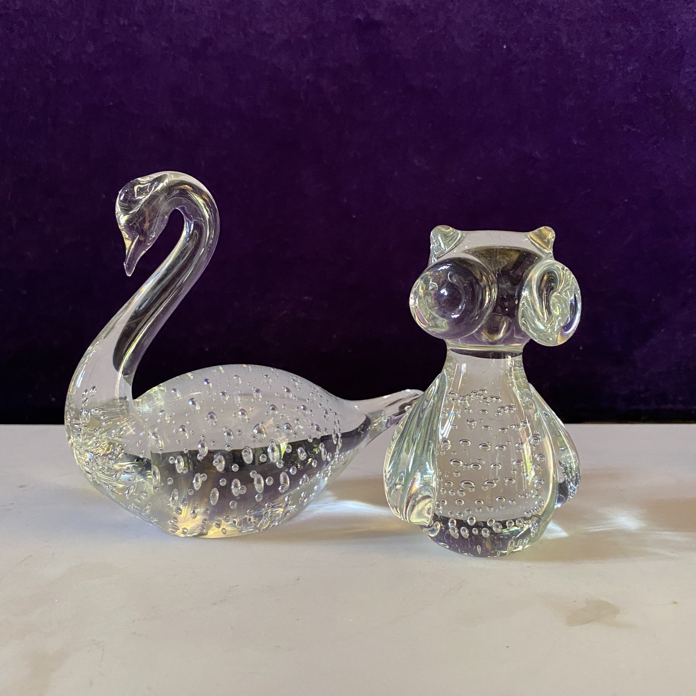 Clear Murano Glass Swan - SOLD