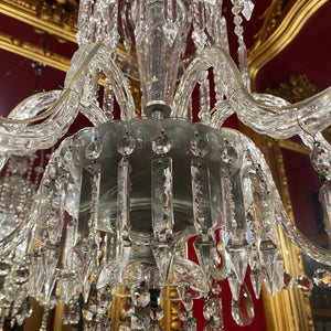 Very Rare 1930's Bohemian Czeckoslovakian Glass and Crystal Chandelier with Original Crystals