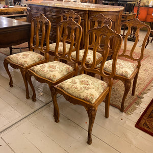 Antique French Oak Dining Chairs (Six) - SOLD