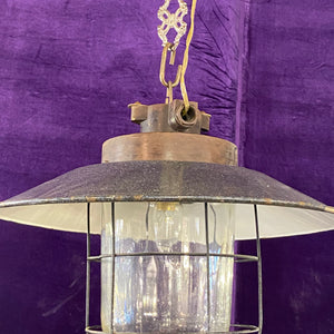 Vintage Ship Light with Glass Dome - SOLD