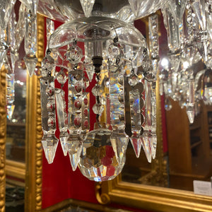 Very Rare 1930's Bohemian Czeckoslovakian Glass and Crystal Chandelier with Original Crystals