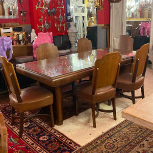 Art Deco Dining Table with Six Matching Chairs - SOLD