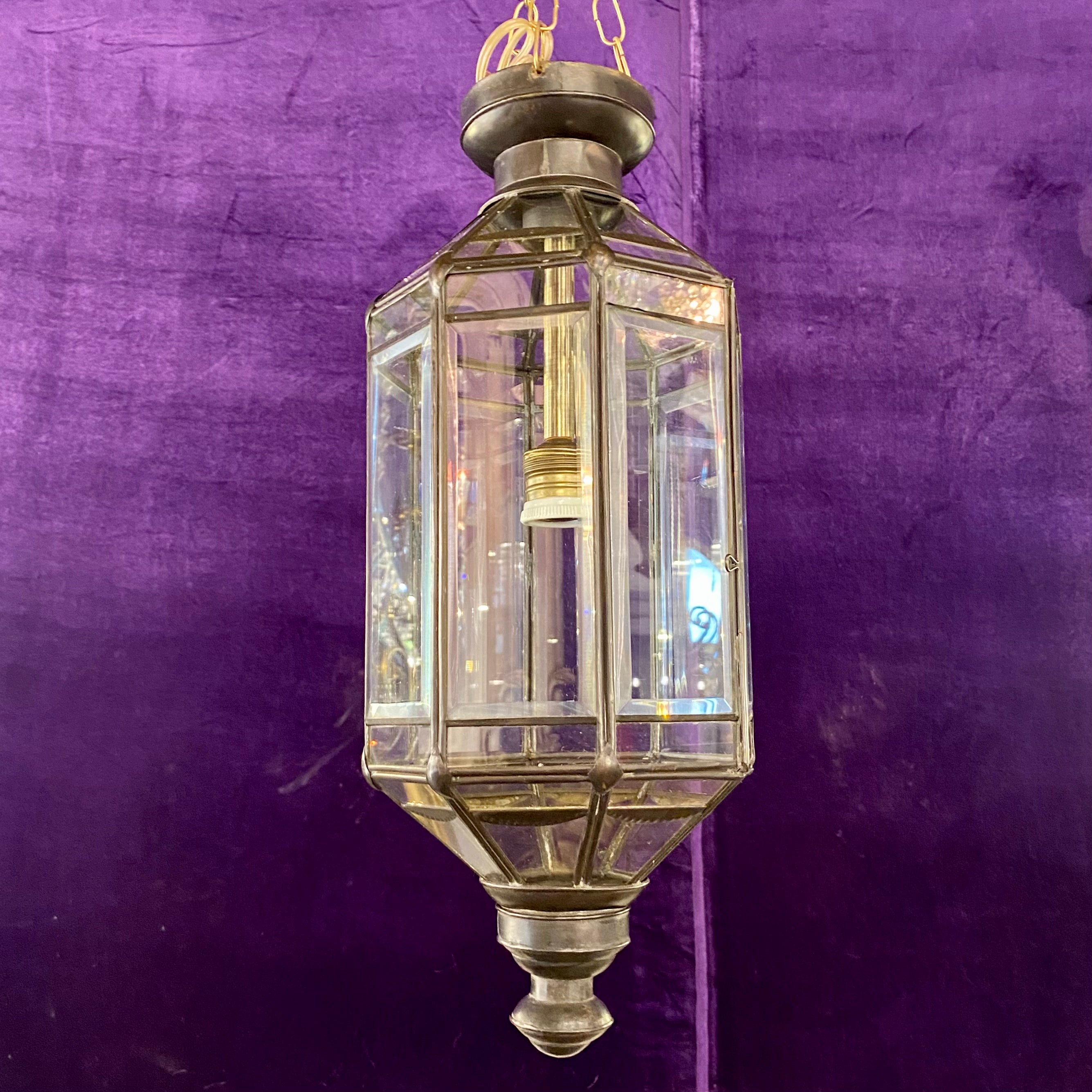 Aged Brass Barrel Lantern - SOLD