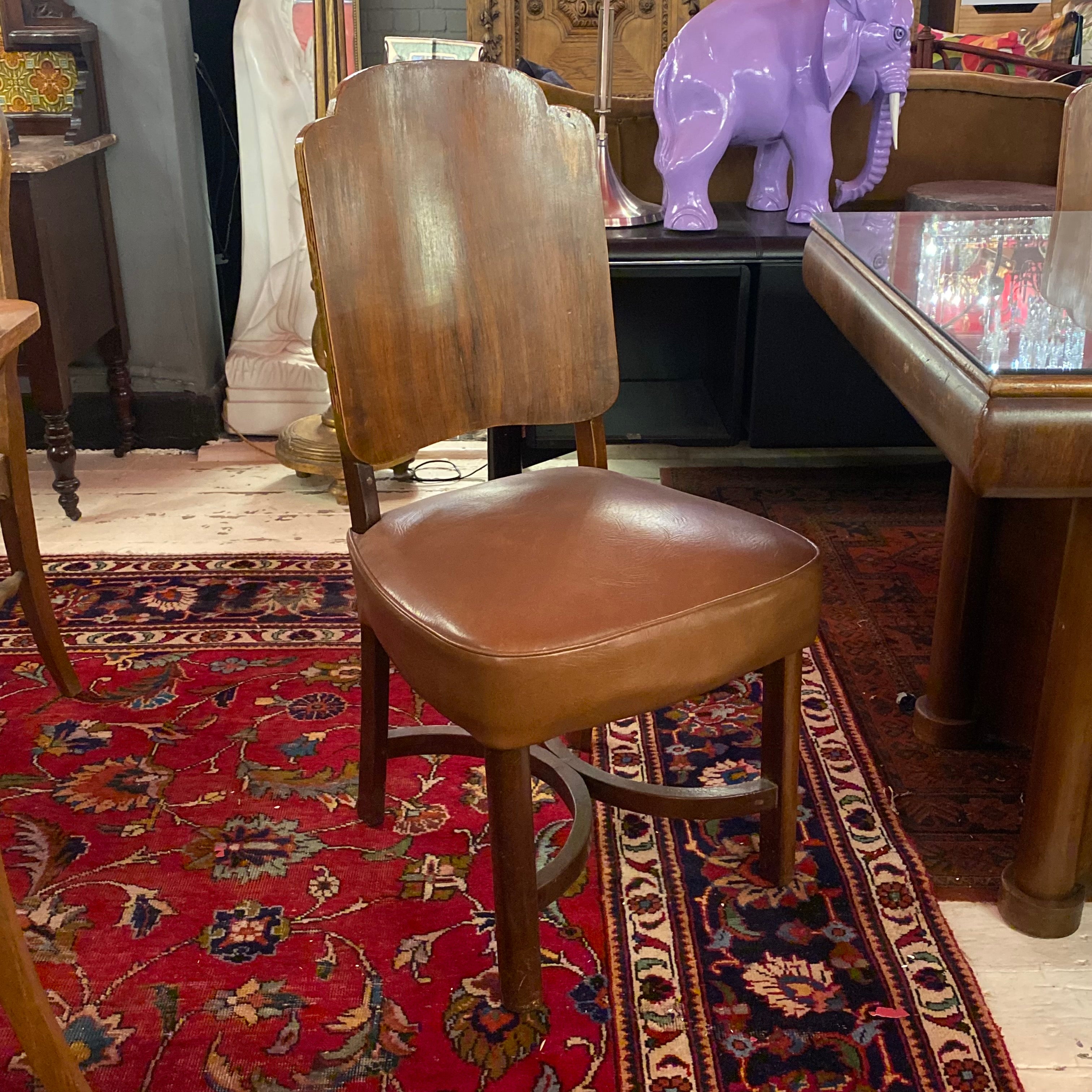 Art Deco Dining Table with Six Matching Chairs - SOLD