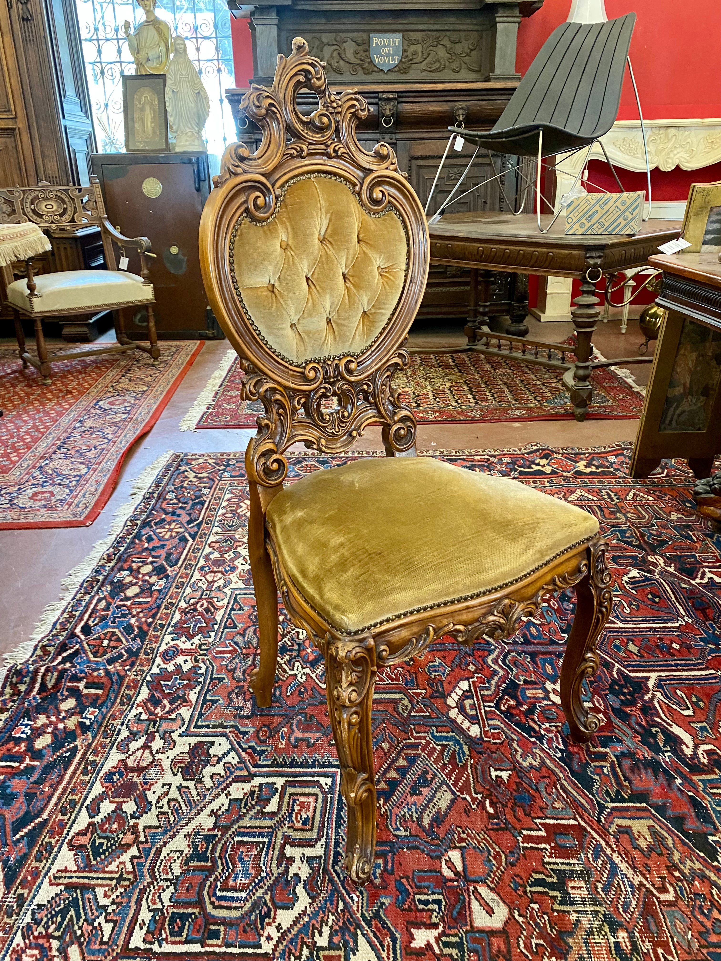 Antique French Ornately Carved Dining Chairs - SOLD