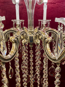 Tall Delos Eight Arm Crystal Chandelier