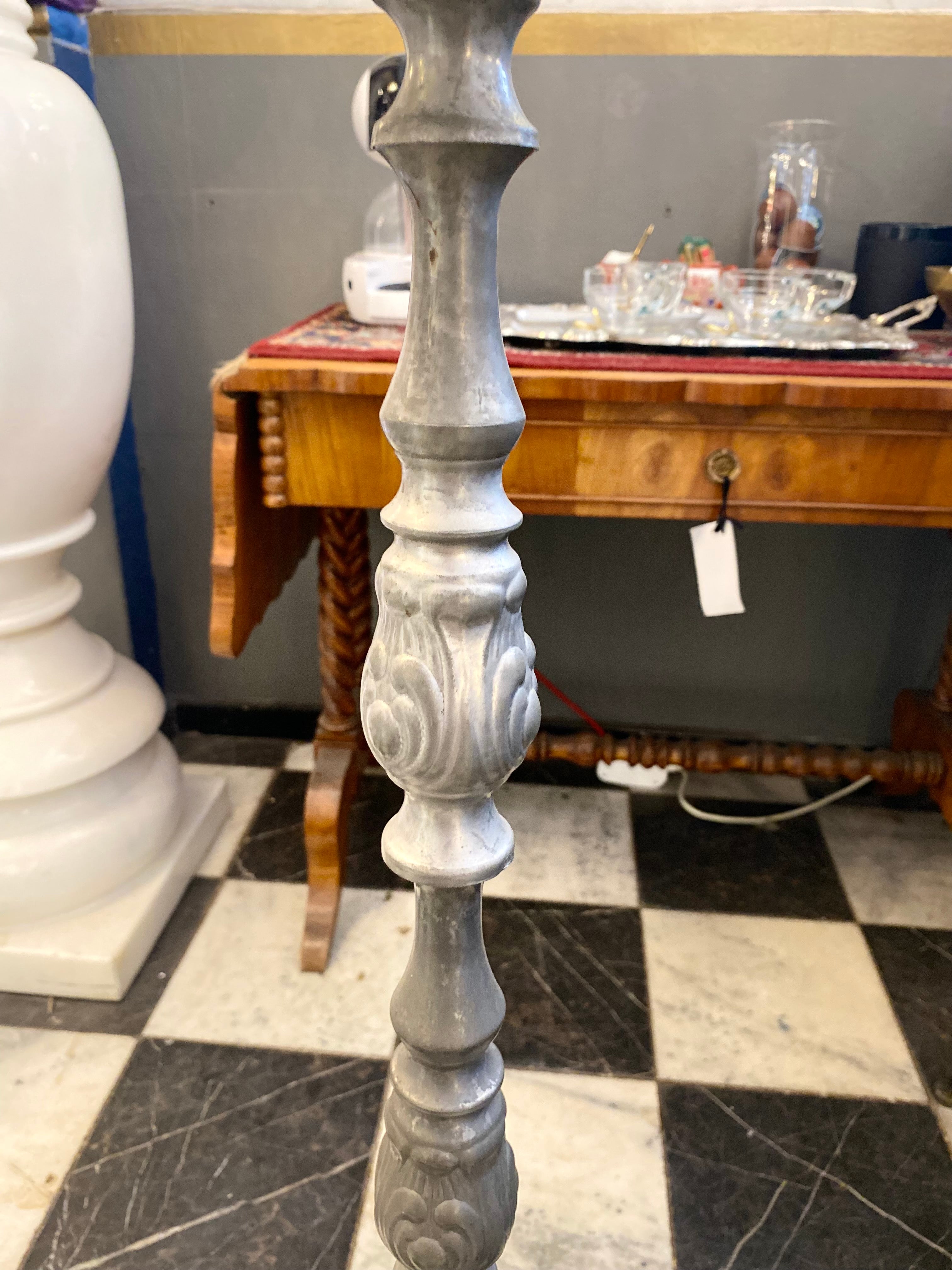 Antique Silver Plated Floor Lamp - SOLD