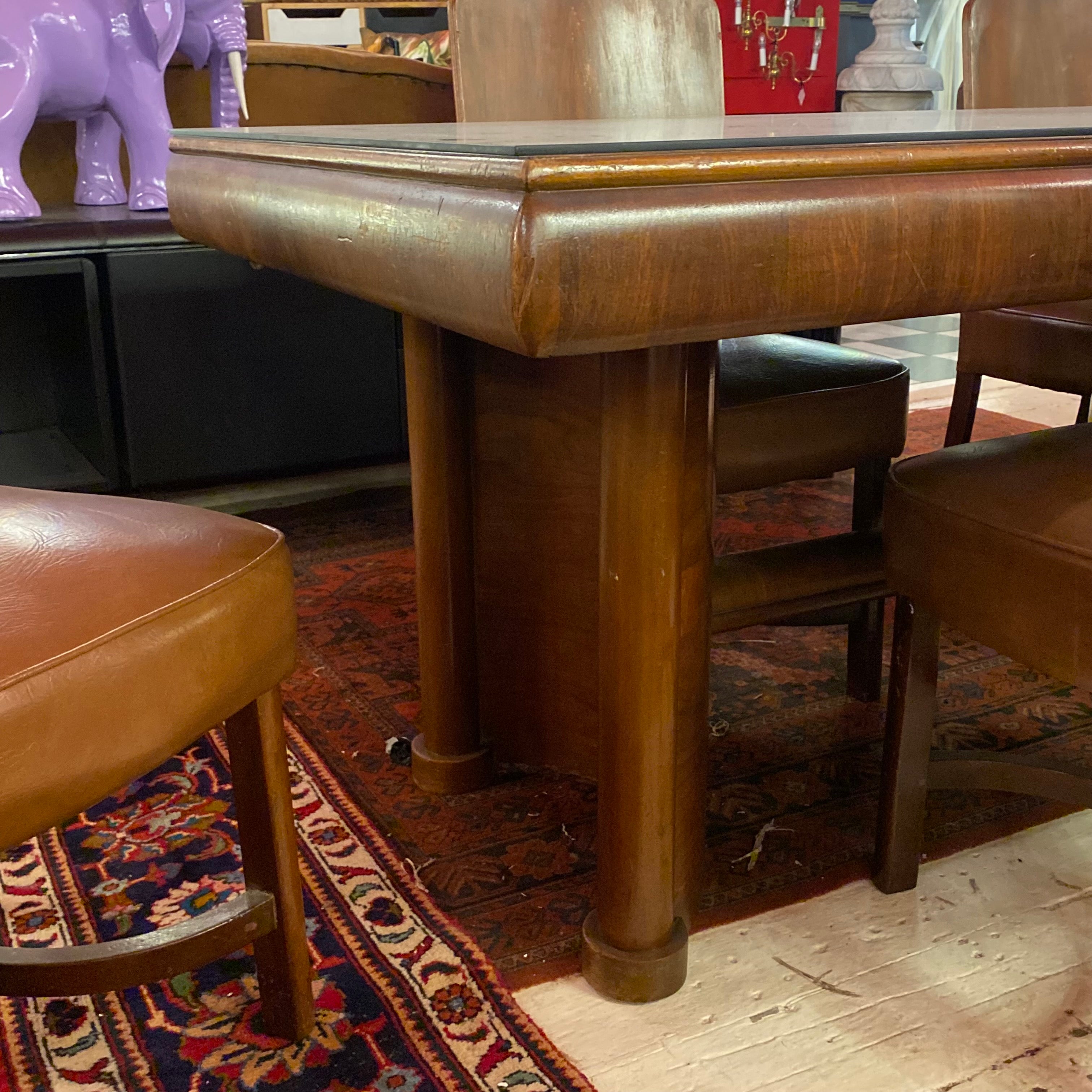 Art Deco Dining Table with Six Matching Chairs - SOLD