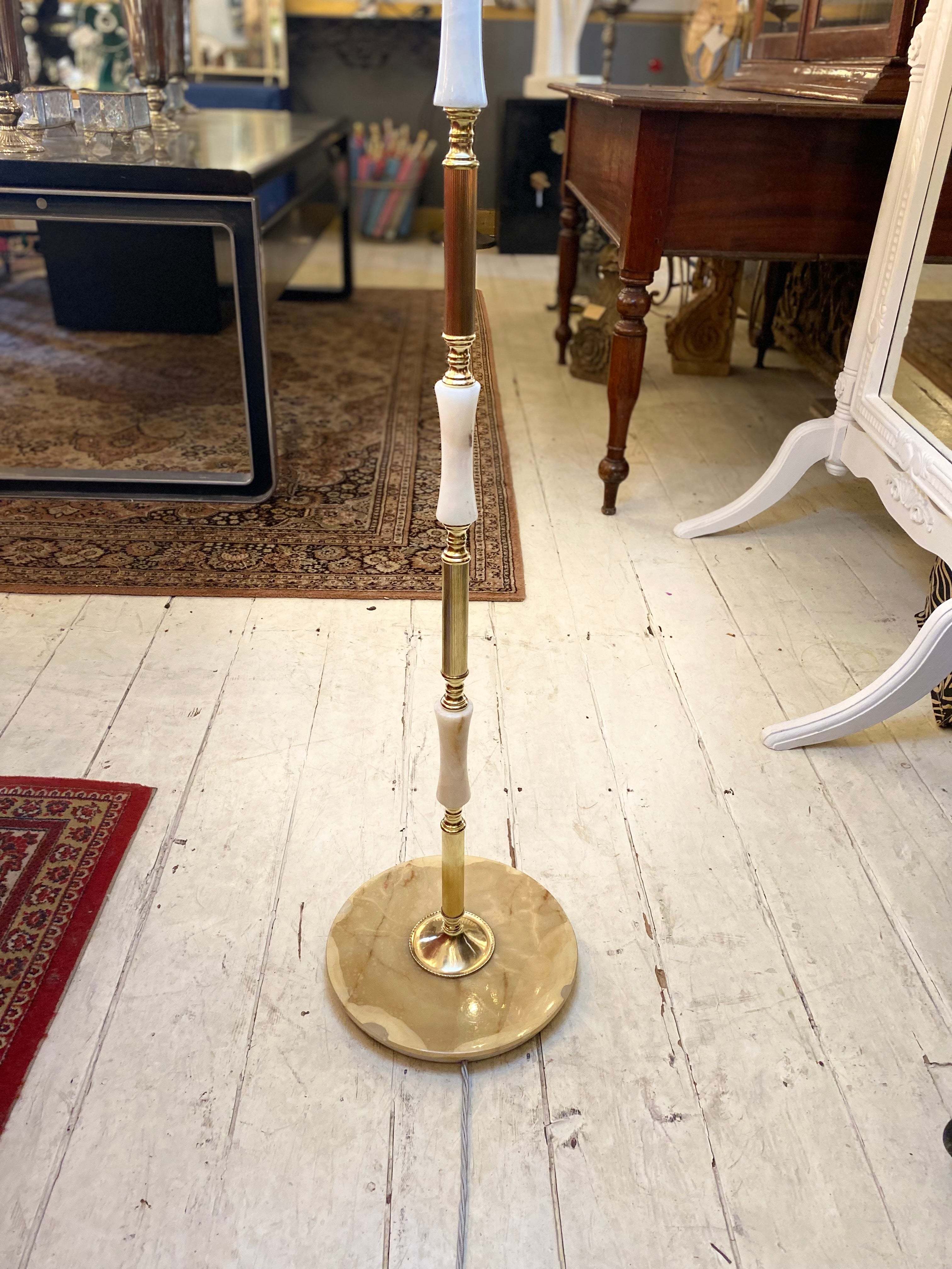 Vintage Italian Brass and Marble Standing Lamp - SOLD