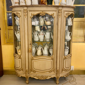 1920's French Vitrine Cabinet with Marble Top - SOLD