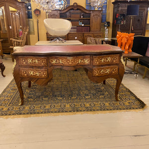 French Style Inlaid Desk with Brass Casting - SOLD